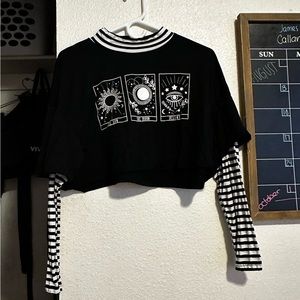 Sun and moon crop tee